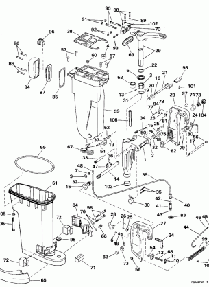 EXHAUST HOUSING & STERN & SWIVEL BRACKET