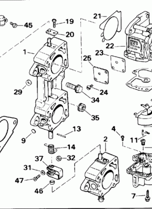 CARBURETOR AND LINKAGE - 185 200 SUFFIX 