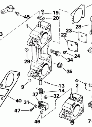 CARBURETOR & LINKAGE - 185 200 SUFFIX 