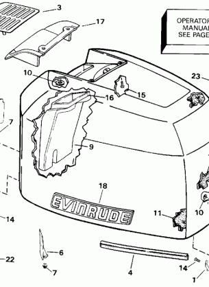 ENGINE COVER - EVINRUDE - 200TX 200CX 225