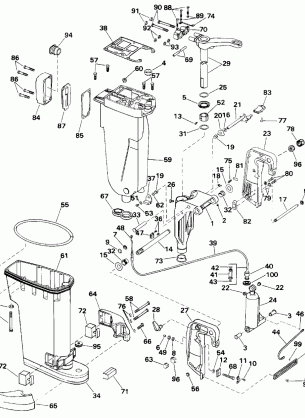 EXHAUST HOUSING & STERN & SWIVEL BRACKET