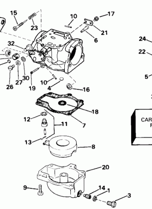 CARBURETOR 70 MODELS ONLY