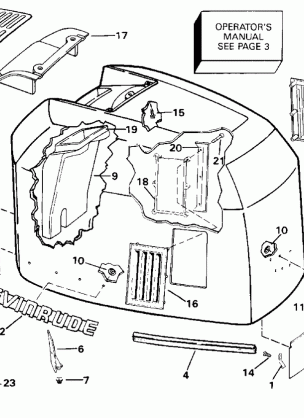 ENGINE COVER - EVINRUDE - 200 STL VE200SL 225STL