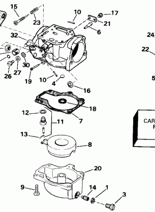 CARBURETOR LATE PRODUCTION-70 MODELS ONLY