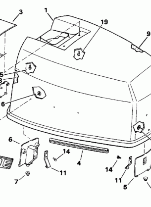 ENGINE COVER - EVINRUDE 120-140 MODELS