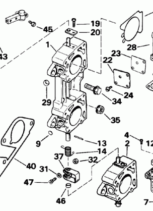 CARBURETOR AND LINKAGE - 200TX - CX ONLY