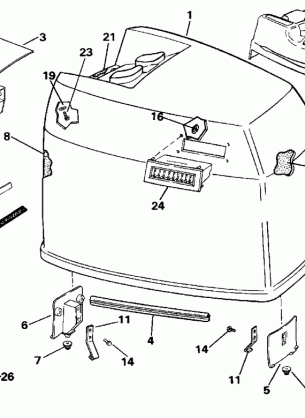 ENGINE COVER - JOHNSON - 200TX 200CX 225T 225P 225C