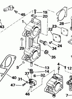 CARBURETOR AND LINKAGE - 200STL 225 20