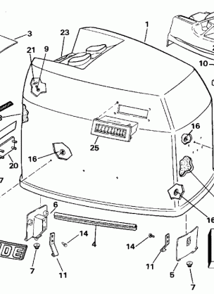 ENGINE COVER - EVINRUDE - 200TX 200CX 225T 225P 225C