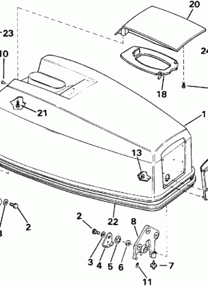 ENGINE COVER - EVINRUDE ELECTRIC START MODELS