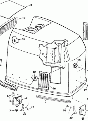 ENGINE COVER - EVINRUDE - 200 STL VE200SL MODELS