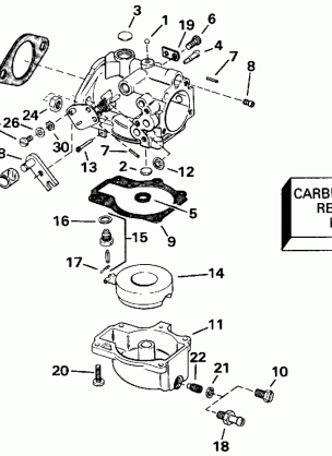 CARBURETOR - 55 MODEL 15 IN. TRANSOM MODELS