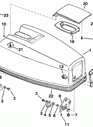 ENGINE COVER - EVINRUDE ELECTRIC START MODELS