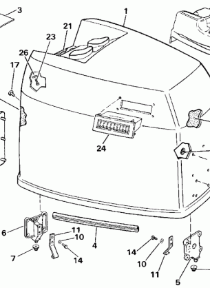 ENGINE COVER - JOHNSON - 200TX 200CX 225T 225P 225C