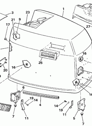 ENGINE COVER - EVINRUDE - 200TX 200CX 225T 225P 225C