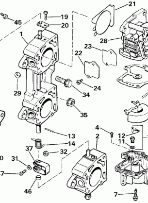 CARBURETOR AND LINKAGE-EARLY PRODUCTION