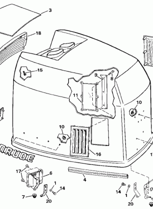 ENGINE COVER - EVINRUDE - 200 STL VE200SL MODELS