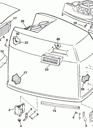 ENGINE COVER - JOHNSON - 200TX 200CX 225T 225P 225C