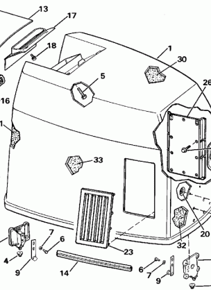 ENGINE COVER - JOHNSON 300 MODELS