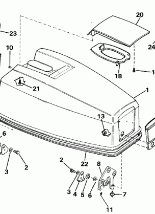 ENGINE COVER - EVINRUDE ELECTRIC START MODELS