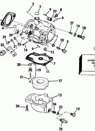 CARBURETOR - 55 MODEL 20 IN. AND 22.5 IN. TRANSOM MODELS