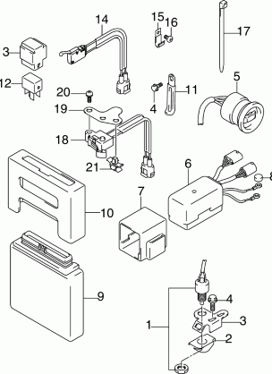 ENGINE CONTROL UNIT & POWER TRIM SWITCH