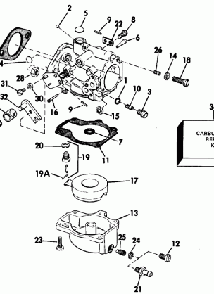 CARBURETOR - 55 MODEL 15 IN. TRANSOM MODELS