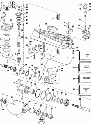 GEARCASE-ALL MODELS EXCEPT 40AR 40AE 40AT