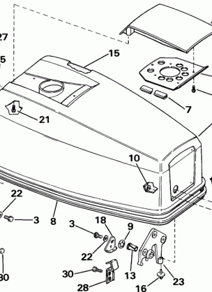 ENGINE COVER - EVINRUDE ELECTRIC START MODELS