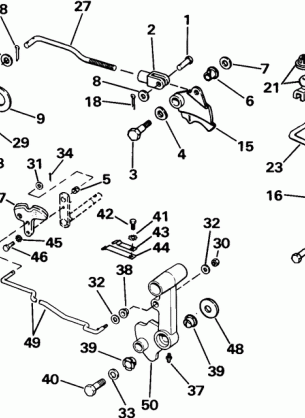 SHIFT & THROTTLE LINKAGE - 50 TILLER ELECTRIC