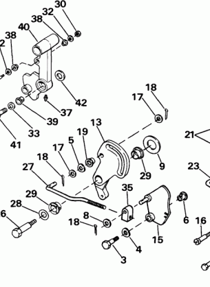 SHIFT & THROTTLE LINKAGE TILLER ELECTRIC ROPE MODELS