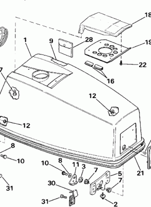 ENGINE COVER - JOHNSON ELECTRIC START MODELS