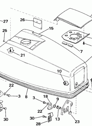 ENGINE COVER - EVINRUDE ELECTRIC START MODELS