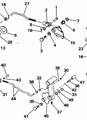 SHIFT & THROTTLE LINKAGE - 50 TILLER ELECTRIC