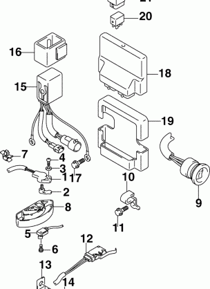 ENGINE CONTROL MODULE POWER TRIM / TILT RELAY & SWITCH