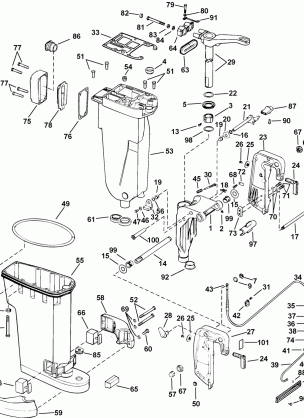 EXHAUST HOUSING & STERN BRACKET