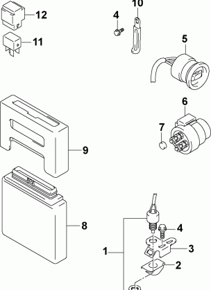 ENGINE CONTROL MODULE & POWER TRIM SWITCH