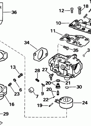 CARBURETOR  - 35 HP