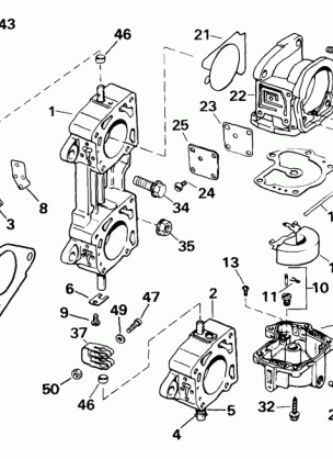 CARBURETOR & LINKAGE -- 225 250