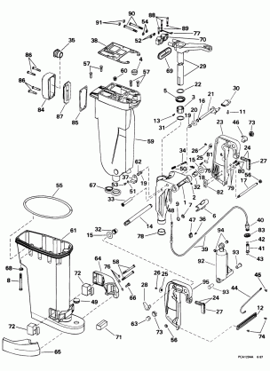 EXHAUST HOUSING & STERN & SWIVEL BRACKET