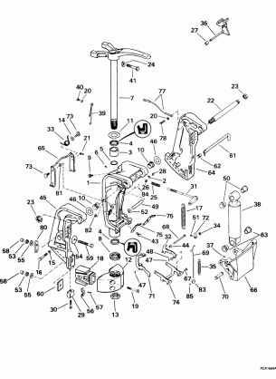 STERN & SWIVEL BRACKET -- 105WE MODELS