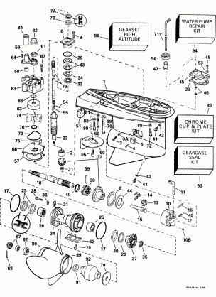 GEARCASE -- STANDARD ROTATION -- PX AND 150 & 175 SPL MODELS