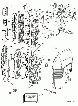 CARBURETOR & INTAKE MANIFOLD -- 175 HP