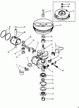 Crankshaft Pistons and Flywheel