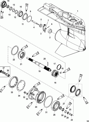 Gear Housing Propeller Shaft - Standard Rotation