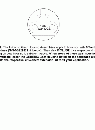 GEAR HOUSING CHART(S / N-0G129221 & BELOW)