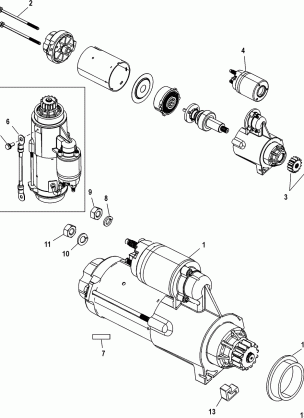 STARTER MOTOR(225-S / N-0T467442 / 250-S / N-0T467335 & UP)