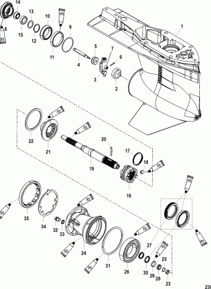 Gear Housing Propeller Shaft - Standard Rotation