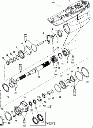 Gear Housing Propeller Shaft - Counter Rotation