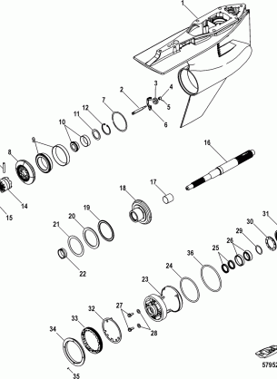 Gear Housing Prop Shaft-Counter Rotation 5.44 Torpedo